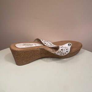Spring Step White and Tan Wedge Sandals Size 41